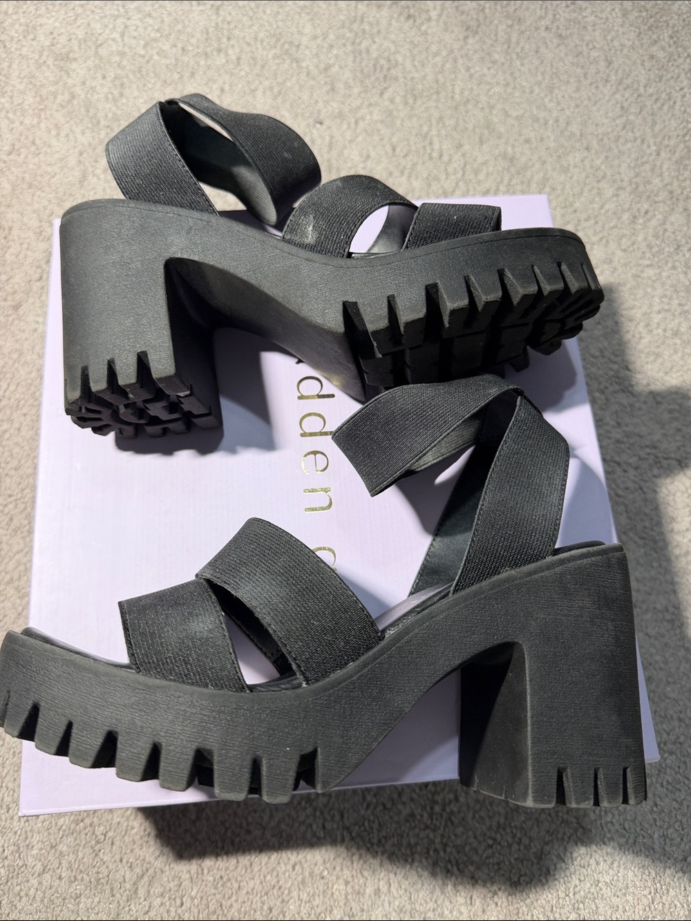 Madden Girl Black Chunky Platform Sandal - Picture 3 of 5
